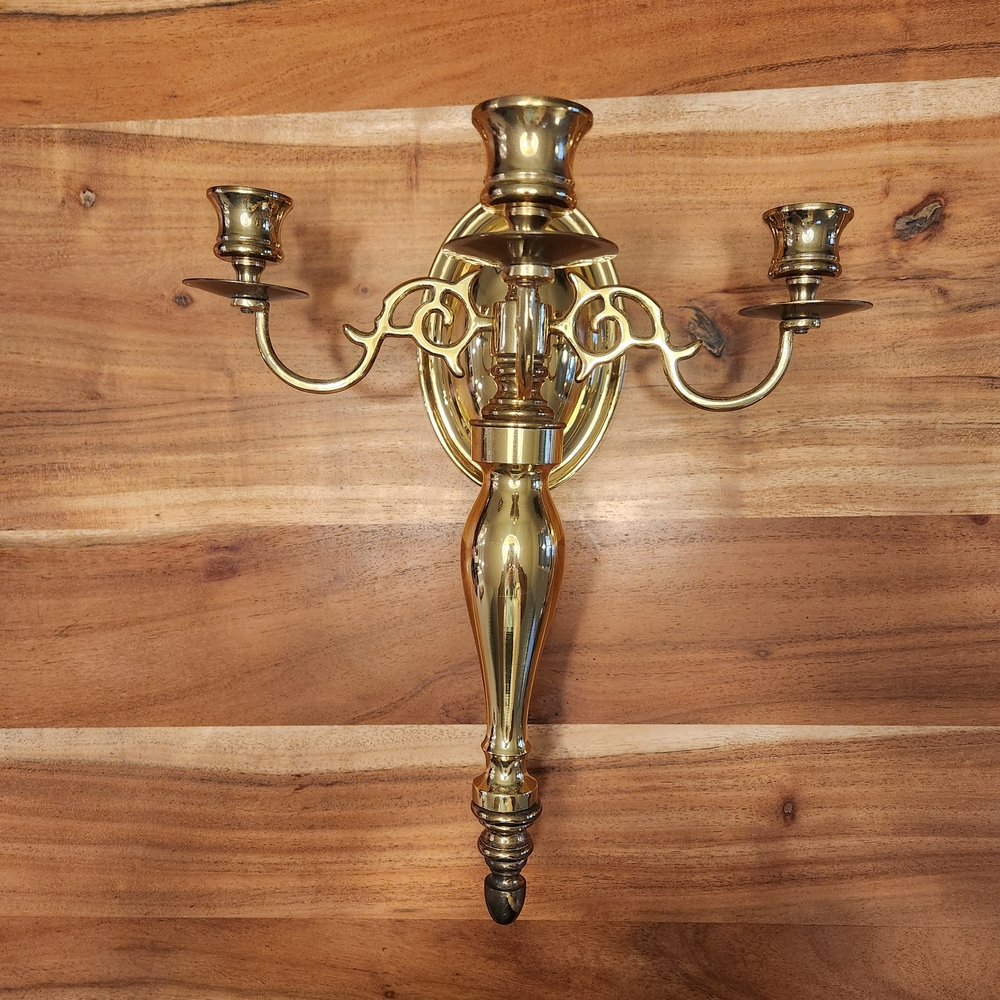 Elegant Gold Wall Sconce Candle Holder - Pair